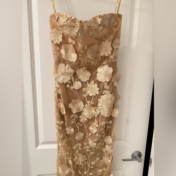 NWOT authentic Bronx and Banco JASMINE MAXI DRESS Floral Gold Strapless Dress - Picture 8 of 16